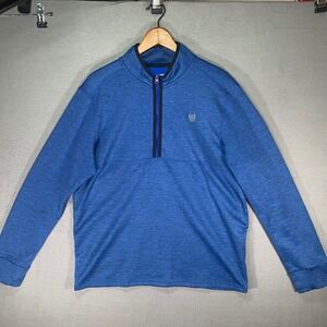 Chaps Golf 1/4 Zip Pullover Mens Large Blue Stretch‎ Performance Mock Neck
